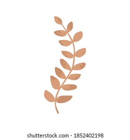 Flache, einfache Blätter Blätter Grünbäume, Äste und Büsche. Trendy Natur Texturpflanze und tropisches Blattvektor isoliert natürliche Outdoor Fantasy Design.
