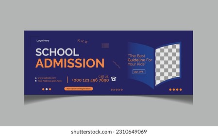 Flat minimal social media post template or instagram post template for School admission or back to school