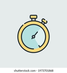Flat Minimal Stopwatch Icon Design