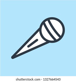 Flat minimal style microphone symbol vector icon 