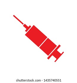 Flat minimal syringe icon. Simple vector syringe icon. Isolated syringe icon for various projects.