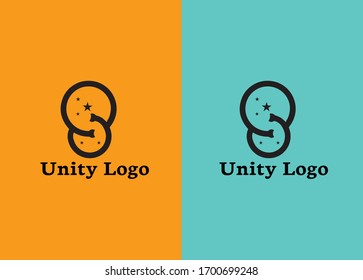 Flat Minimal Unity Logo Vectore Illustration 