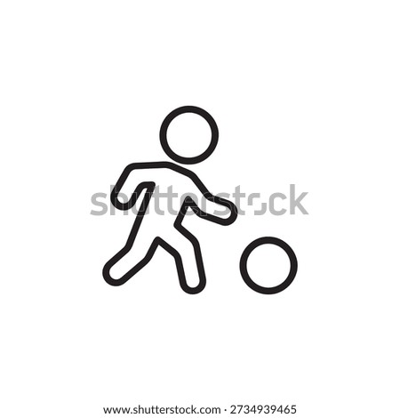 Flat minimal vector icon of a child playing with a ball