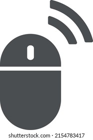 Flat minimal wireless mouse computer icon concept illustration