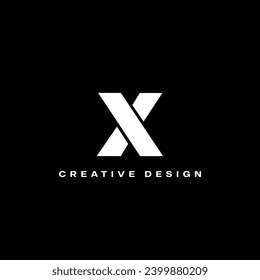 Flat Minimal X logo design