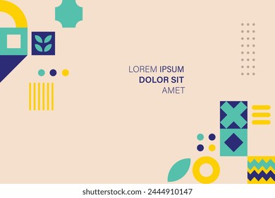 Flat minimalist abstract geometric background design template