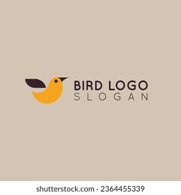 flat minimalist bird logo abstract icon 