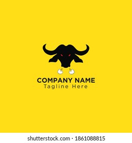 Flat Minimalist Buffalo logo design
