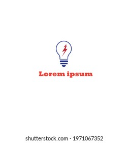 flat or minimalist bulb or power logo or unconventional power logo or clipart