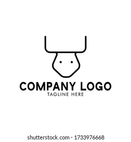 Flat minimalist bull logo design vector, for commercial use or editorial use