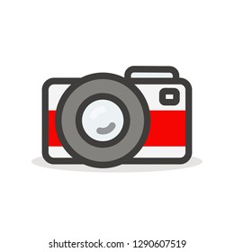 Flat Minimalist Camera Icon Illustration