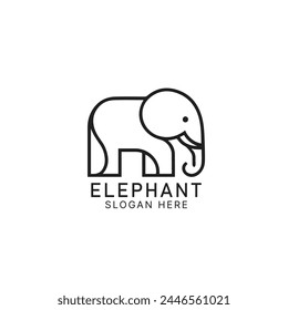 Flat minimalist elegant and modern elephant vector logo design