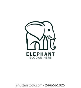 Flat minimalist elegant and modern elephant vector logo design