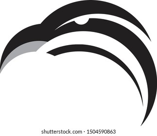 a flat minimalist falcon  drawn with golden ratio concept 