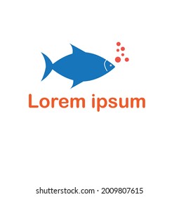flat or minimalist fish logo or illustration
