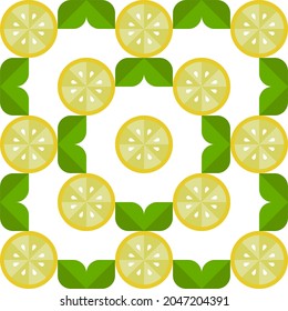 Flat minimalist geometric fruit leaf artwork poster with colorful. Abstract vector pattern design in Scandinavian style for branding, web banners, background or wallpapers.