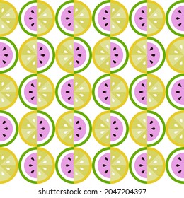 Flaches minimalistisches geometrisches Fruchtblattkunstposter mit bunten Farben. Abstraktes Vektordesign im skandinavischen Stil für Branding, Webbanner, Hintergrund oder Bildschirmhintergründe.