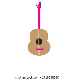 logotipo o icono de guitarra plana o minimalista