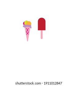 Flat or minimalist ice cream images or vectors