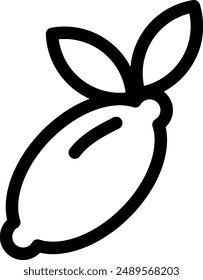 Flat minimalist icon of a lemon