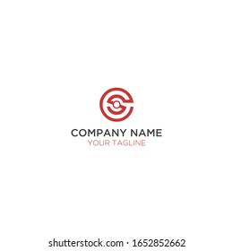flat minimalist initials logo SC