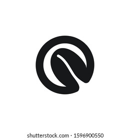 flat / minimalist letter O. Negative space of coffee bean. Woodmark / logotype / initial logo Ideas. Inspiration logo design. Template Vector Illustration. Isolated On White Background