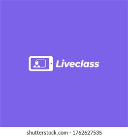 Flat Minimalist Logo For Online Class Or Live Streaming Home Schooling Discussion