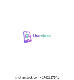 logotipo minimalista plano para clases en línea o debate en directo sobre educación en casa