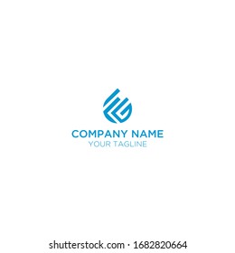 flat minimalist logo water droplets and initials FG