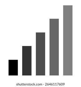 Flat minimalist mobile network icon in outline style, vector EPS 10 format. Represents cellular signal strength, mobile data connection, and wireless communication for UI and digital design.