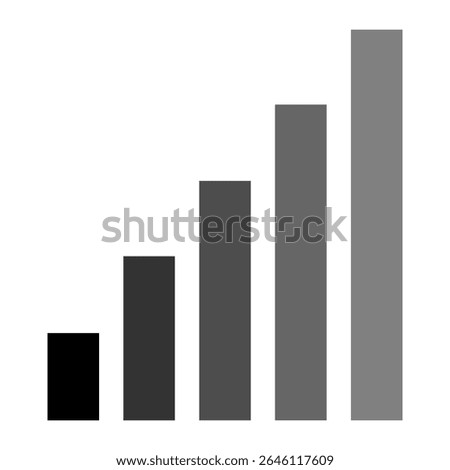 Flat minimalist mobile network icon in outline style, vector EPS 10 format. Represents cellular signal strength, mobile data connection, and wireless communication for UI and digital design.