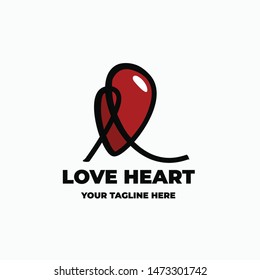 flat minimalist modern heart logo