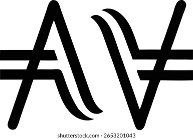 Diseño de logotipo de monograma minimalista plano con letras a y v en estilo moderno