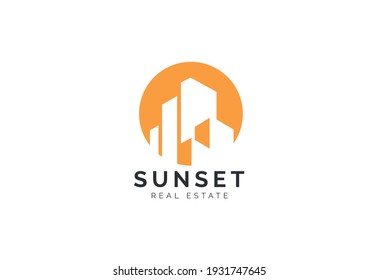 Flat Minimalist Real Estate Logo Design