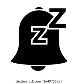 Flat minimalist ringing bell icon in fill color style, vector EPS 10 format. Depicts a bell with motion lines and solid fill, symbolizing an active alert or notification. Ideal for UI elements, apps.