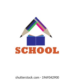 logotipo de escuela plana o minimalista, educación vectorial o logotipo escolar