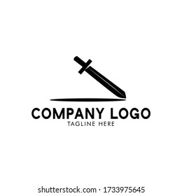 flat minimalist sword logo design vector, for commercial use or editorial use