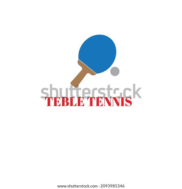 Flat Minimalist Table Tennis Tournament Logo Stock Vector (Royalty Free