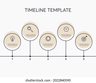 Flat minimalist vector circles infographic with 5 options, steps or processes. Universal infographics business concept for presentation, report, workflow, strategy. Business data visualization.