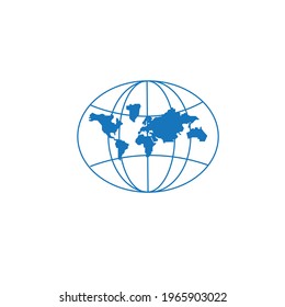 flat or minimalist vector earth or globe illustration or logo