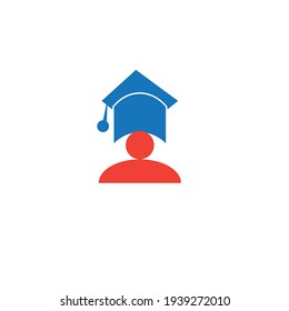 flat or minimalist vector education logo or clipart or icon or vector illustration