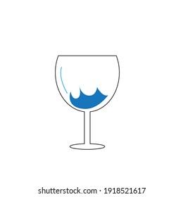 Flat or minimalist vector glass logo