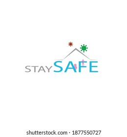 Flat minimalist Vector Illustration eps of stay safe prevention method from coronavirus, COVID-19