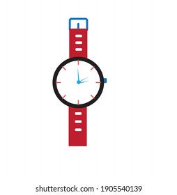 Flat or minimalist vector image of wristwatch