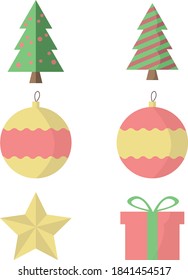 Flat Minimalistic Decorative Christmas Icons