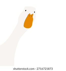 Ilustración vectorial de ganso minimalista plana. Formas limpias simples, estilo de diseño moderno. Adecuado para temas agrícolas, agricultura, campo, marca de alimentos, empaques, etiquetas, libros infantiles, iconos, carteles