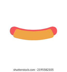Flat and minimalistic hot dog
