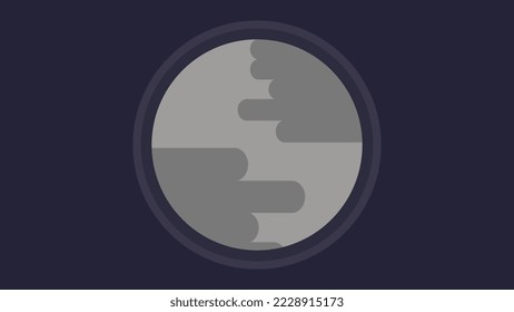 Flat and minimalistic mercury planet vector