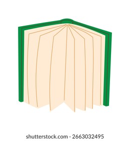 Ilustração vetorial minimalista plana de um livro aberto isolado sobre um fundo branco