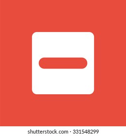 Flat minus sign icon. Negative symbol. In a rectangle.